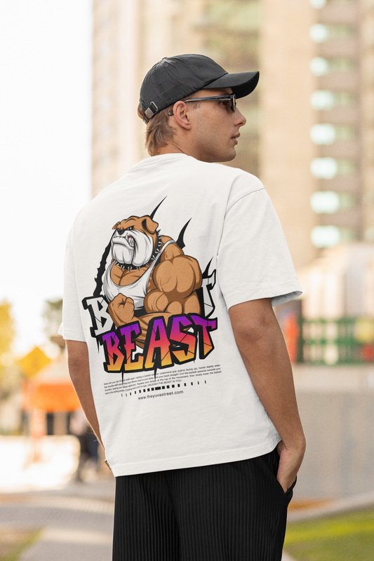 Beast- White Oversized T-Shirt